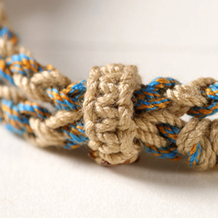 Buddha Stones Tybetańskie koraliki Dzi Ochrona bogactwa Bransoletka pleciona