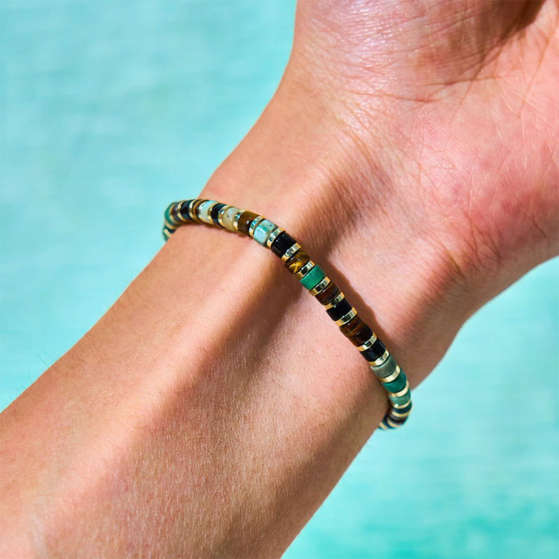 Bransoletka wspierająca Buddha Stones Naturalny hematyt Tygrysie oko