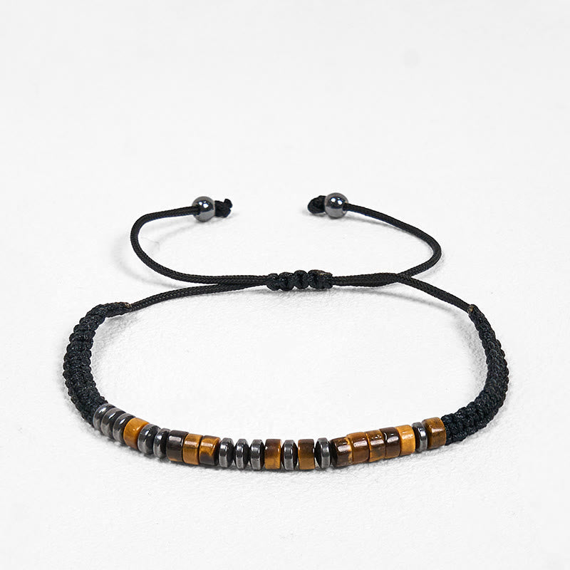 Zestaw 3 bransoletek ochronnych z Buddha Stones i kamieniami lawowymi Tiger Eye