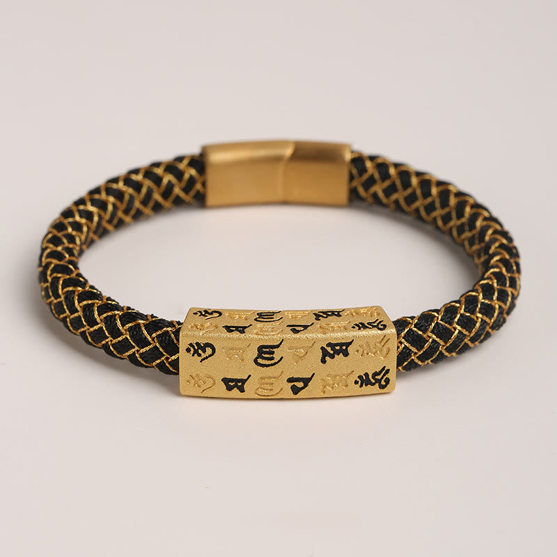 Buddha Stones Tybetańskie Om Mani Padme Hum Różne Kolory Lina Złota Nić Diament Węzeł Szczęścia Bransoletka Klamra