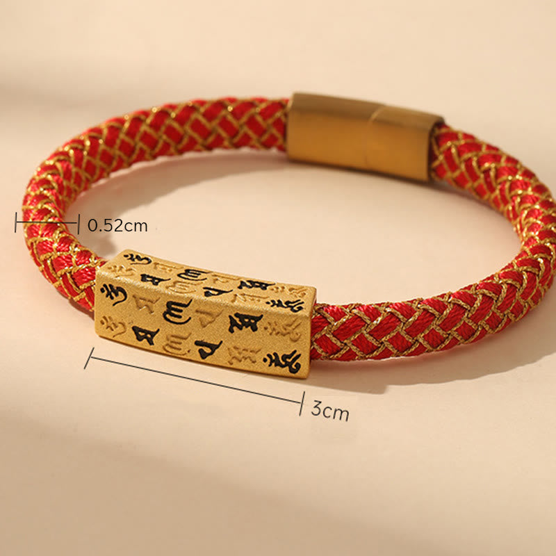 Buddha Stones Tybetańskie Om Mani Padme Hum Różne Kolory Lina Złota Nić Diament Węzeł Szczęścia Bransoletka Klamra