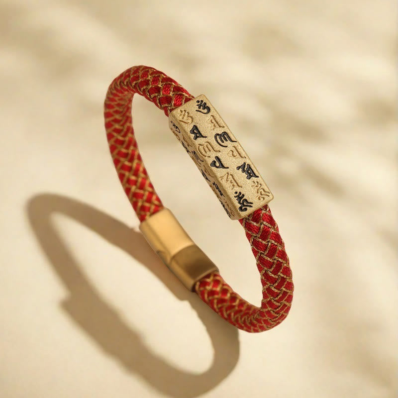 Buddha Stones Tybetańskie Om Mani Padme Hum Różne Kolory Lina Złota Nić Diament Węzeł Szczęścia Bransoletka Klamra