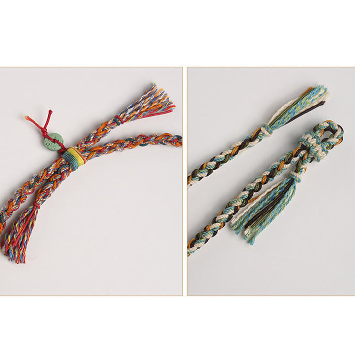 Buddha Stones Festiwal Smoczych Łodzi Kolorowa Lina Skała Lawowa Fu Charakter Ryżowe Pierożki Szczęście Pleciona Bransoletka