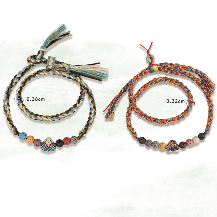 Buddha Stones Festiwal Smoczych Łodzi Kolorowa Lina Skała Lawowa Fu Charakter Ryżowe Pierożki Szczęście Pleciona Bransoletka