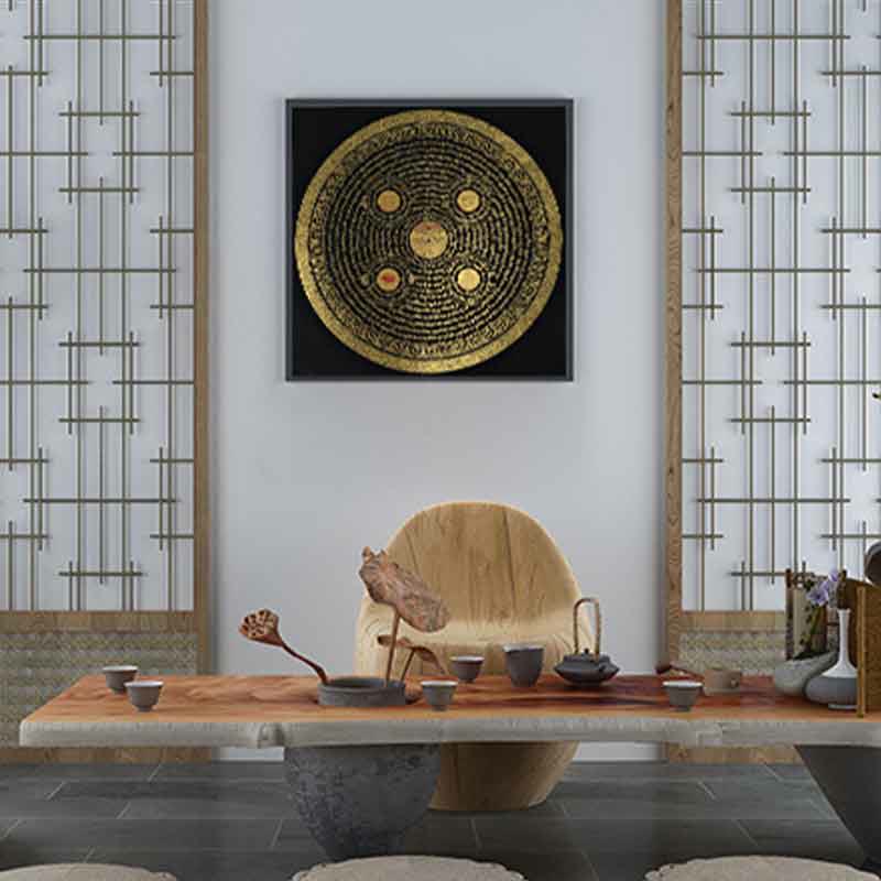 Buddha Stones Tybetańskie Thangka Malowanie Om Mani Padme Hum Pismo Ręcznie Robione Dekoracje (Losowy Styl)