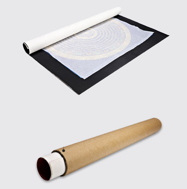 Buddha Stones Tybetańskie Thangka Malowanie Om Mani Padme Hum Pismo Ręcznie Robione Dekoracje (Losowy Styl)