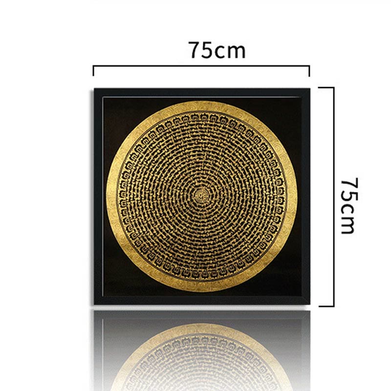 Buddha Stones Tybetańskie Malowanie Thangka Om Mani Padme Hum Smok Feniks Pismo Ręcznie Robiona Dekoracja (Losowy Styl)