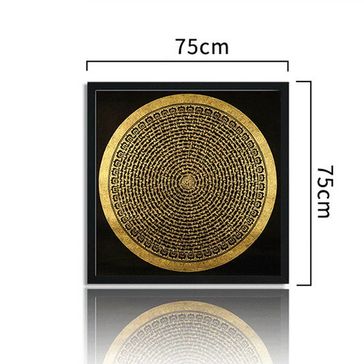 Buddha Stones Tybetańskie Malowanie Thangka Om Mani Padme Hum Smok Feniks Pismo Ręcznie Robiona Dekoracja (Losowy Styl)