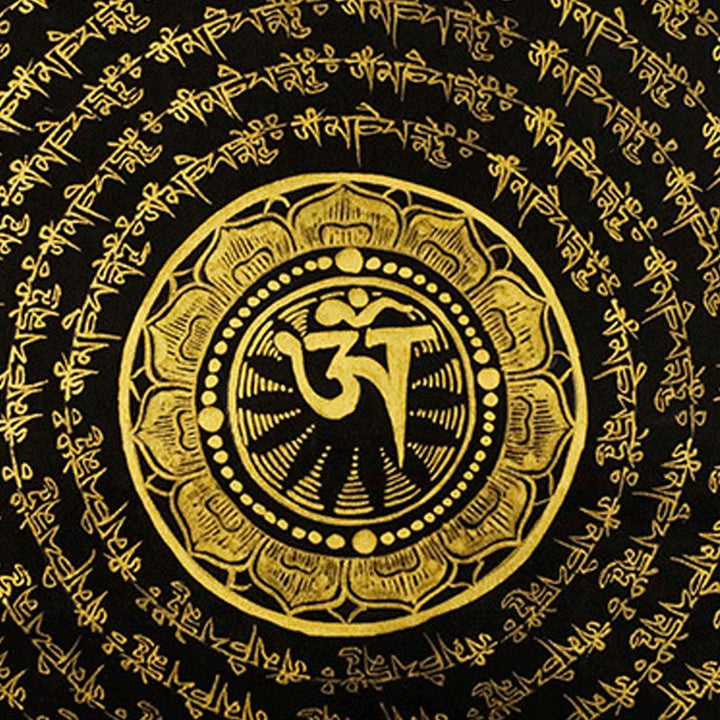 Buddha Stones Tybetańskie Malowanie Thangka Om Mani Padme Hum Smok Feniks Pismo Ręcznie Robiona Dekoracja (Losowy Styl)