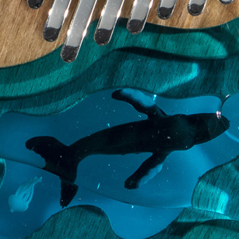 Kalimba z Buddha Stones 17/21 klawiszy Fortepian kciukowy Drewno bukowe Głęboki błękit wieloryba Przenośny fortepian palcowy