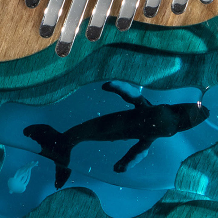 Kalimba z Buddha Stones 17/21 klawiszy Fortepian kciukowy Drewno bukowe Głęboki błękit wieloryba Przenośny fortepian palcowy