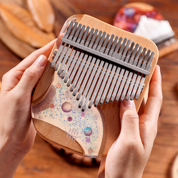 Buddha Stones Kalimba 17/21 Klawiszy Fortepian Kciuk Drewno Bukowe Planeta Wszechświat Przenośny Fortepian Palcowy