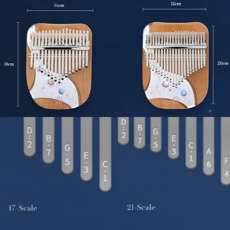 Buddha Stones Kalimba 17/21 Klawiszy Fortepian Kciuk Drewno Bukowe Planeta Wszechświat Przenośny Fortepian Palcowy