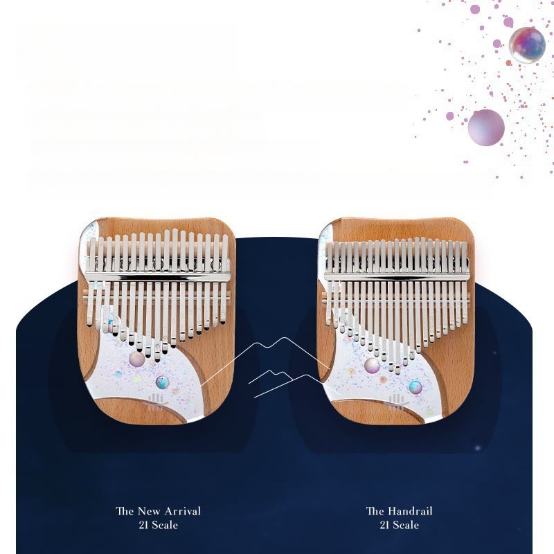 Buddha Stones Kalimba 17/21 Klawiszy Fortepian Kciuk Drewno Bukowe Planeta Wszechświat Przenośny Fortepian Palcowy