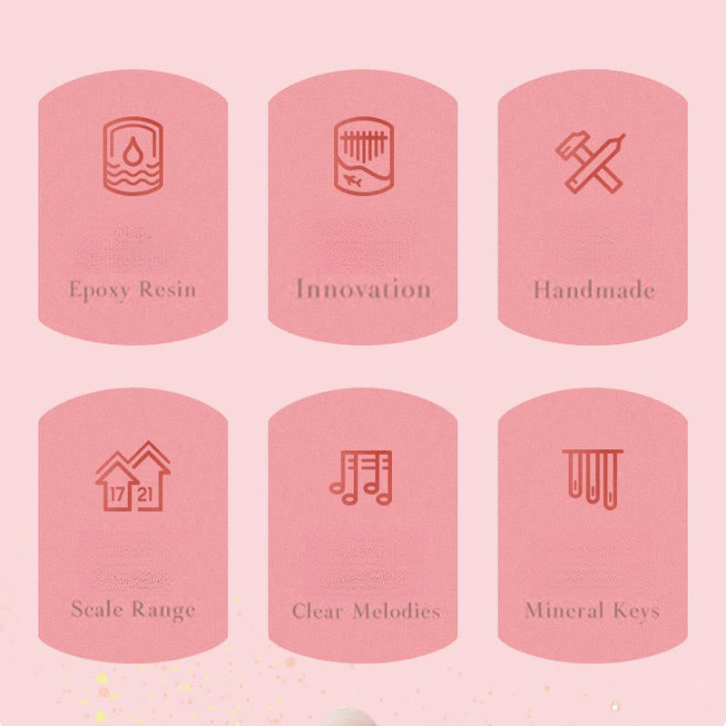 Kalimba z Buddha Stones 17/21 klawiszy Fortepian kciukowy Drewno bukowe Różowa wiśnia Przenośny fortepian palcowy