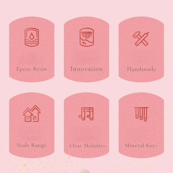 Kalimba z Buddha Stones 17/21 klawiszy Fortepian kciukowy Drewno bukowe Różowa wiśnia Przenośny fortepian palcowy