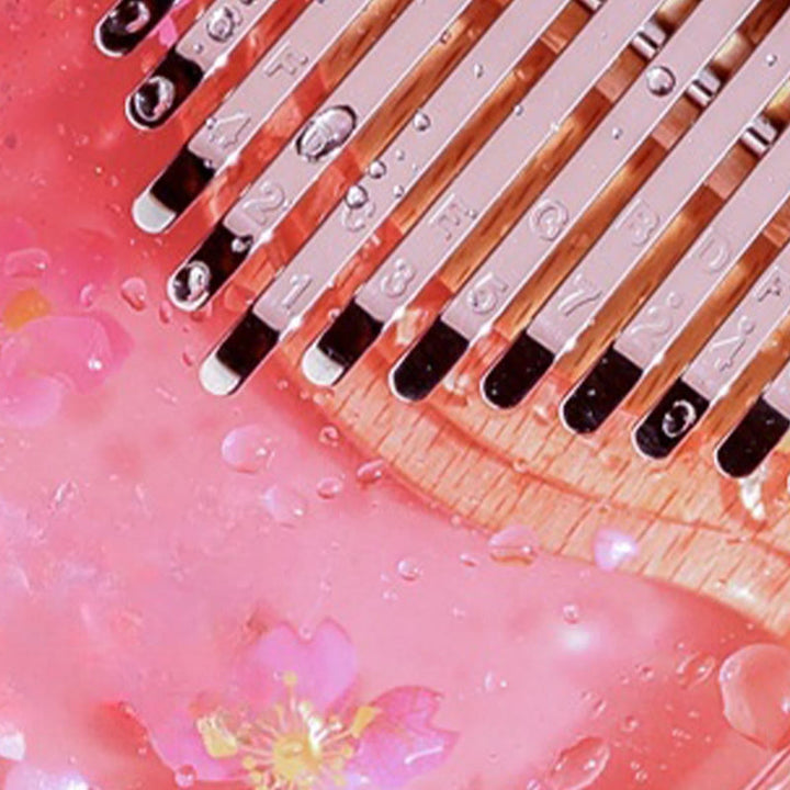 Kalimba z Buddha Stones 17/21 klawiszy Fortepian kciukowy Drewno bukowe Różowa wiśnia Przenośny fortepian palcowy