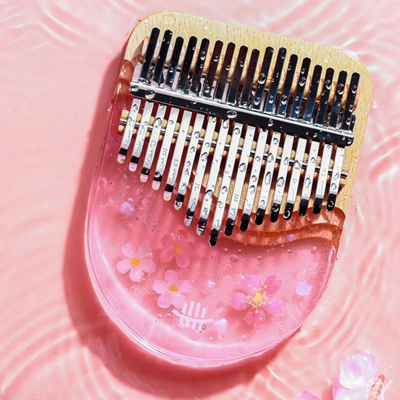 Kalimba z Buddha Stones 17/21 klawiszy Fortepian kciukowy Drewno bukowe Różowa wiśnia Przenośny fortepian palcowy