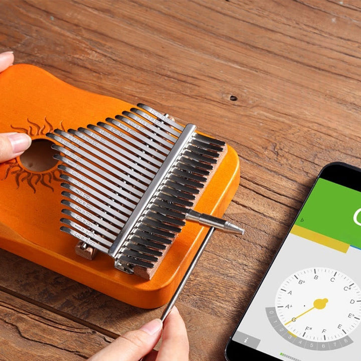 Kalimba z Buddha Stones 17/21 klawiszy, fortepian kciukowy, wzór słońca, drewno klonowe, przenośny fortepian palcowy dla początkujących