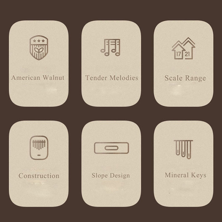 Buddha Stones 21 Klawiszy Kalimba Pianino Kciukowe Orzech Przenośne Pianino Palcowe