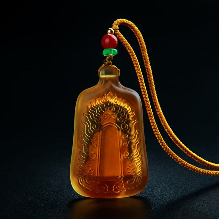 Buddha Stones Tybetański Budda Medycyny Liuli Kryształ Współczucie Spokój Naszyjnik Wisiorek - image 12