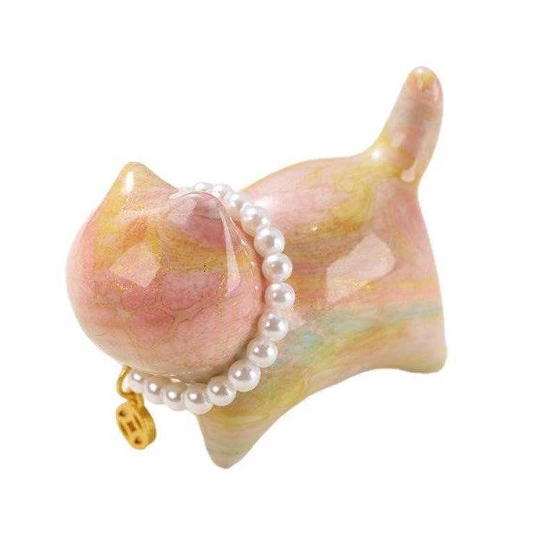 Buddha Stones Sandałowiec Szczęśliwy Mini Kot Lakier Rzemiosło Uzdrawiająca Dekoracja Losowy Kolor (Pudełko Niewidomych) - image 6