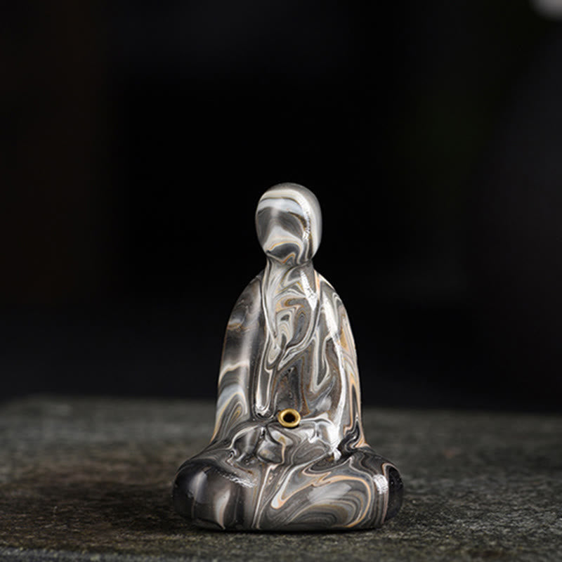 Buddha Stones Miniaturowy Bezpostaciowy Budda Drewno Hebanowe Lakier Rzemiosło Pokój Kadzidełko Dekoracja