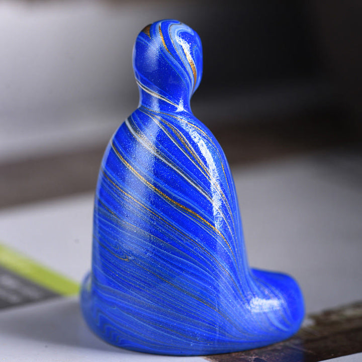 Buddha Stones Miniaturowy Bezpostaciowy Budda Drewno Hebanowe Lakier Rzemiosło Pokój Kadzidełko Dekoracja