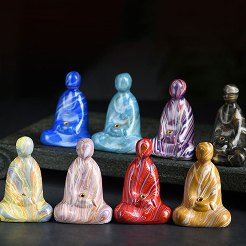 Buddha Stones Miniaturowy Bezpostaciowy Budda Drewno Hebanowe Lakier Rzemiosło Pokój Kadzidełko Dekoracja
