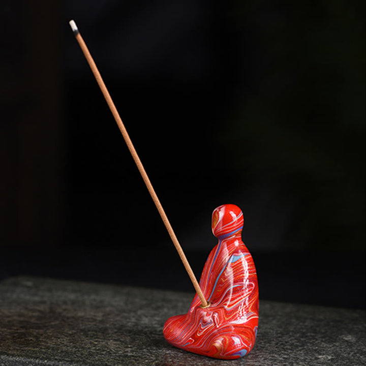 Buddha Stones Miniaturowy Bezpostaciowy Budda Drewno Hebanowe Lakier Rzemiosło Pokój Kadzidełko Dekoracja