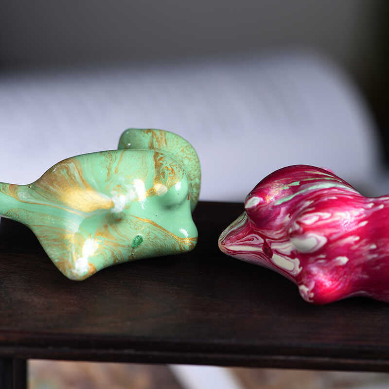 Buddha Stones Mini Uroczy Kot Drewno Hebanowe Lakier Rzemiosło Dekoracja Pokoju - image 11