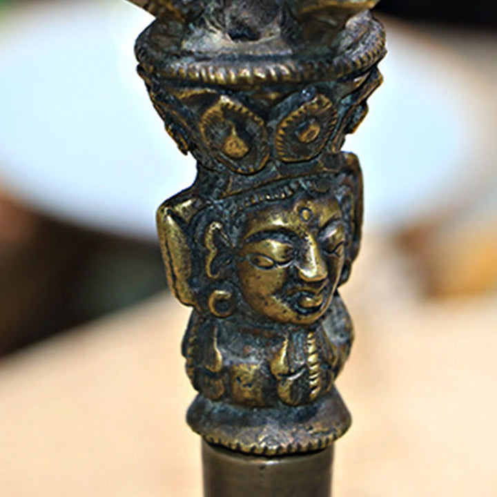 Buddha Stones 2 szt. ręcznie robiony tybetański dzwonek medytacyjny i miedziany zestaw dekoracyjny Vajra Dorje