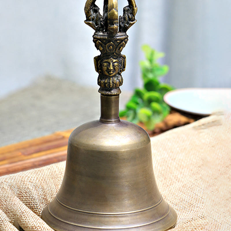 Buddha Stones 2 szt. ręcznie robiony tybetański dzwonek medytacyjny i miedziany zestaw dekoracyjny Vajra Dorje