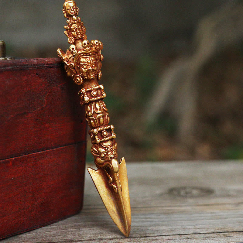 Buddha Stones ręcznie robione małe Nepalskie Vajra Dorje siła miedziana metalowa dekoracja