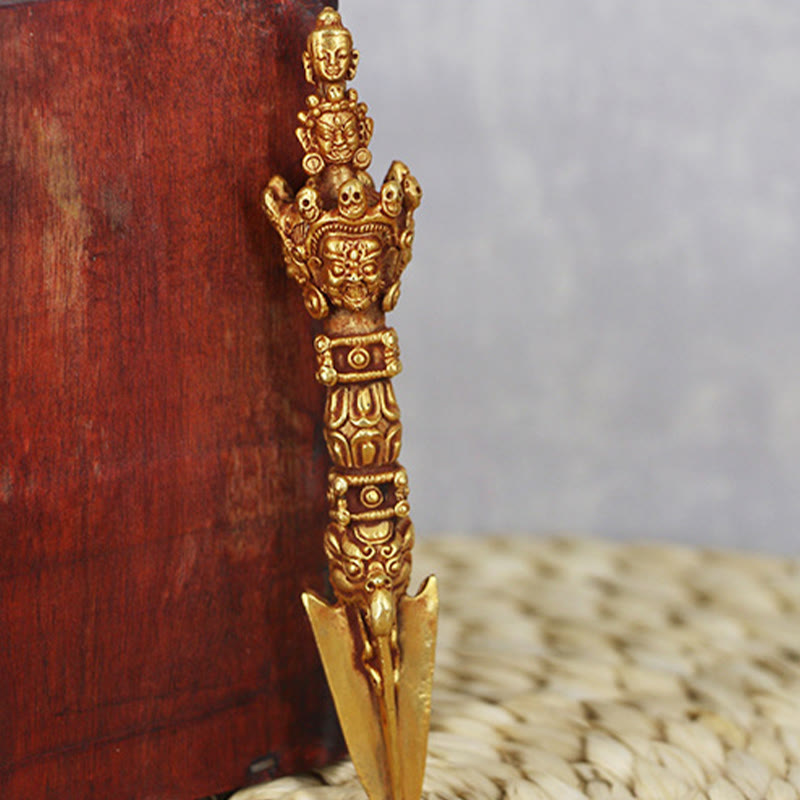 Buddha Stones ręcznie robione małe Nepalskie Vajra Dorje siła miedziana metalowa dekoracja