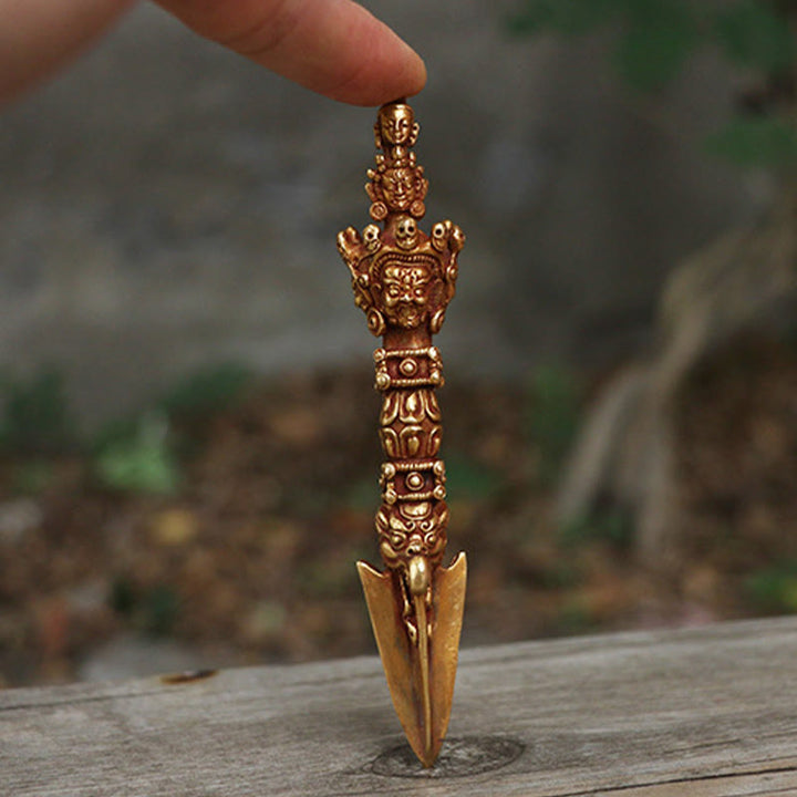 Buddha Stones ręcznie robione małe Nepalskie Vajra Dorje siła miedziana metalowa dekoracja
