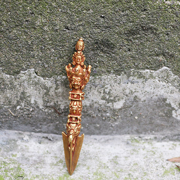Buddha Stones ręcznie robione małe Nepalskie Vajra Dorje siła miedziana metalowa dekoracja