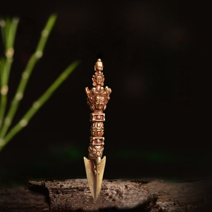 Buddha Stones ręcznie robione małe Nepalskie Vajra Dorje siła miedziana metalowa dekoracja