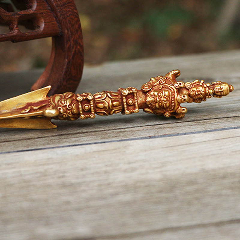Buddha Stones ręcznie robione małe Nepalskie Vajra Dorje siła miedziana metalowa dekoracja
