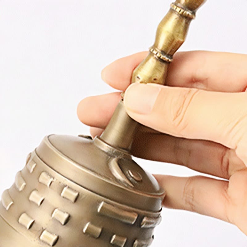 Buddha Stones Ręcznie robione Tybetańskie Medytacje Dzwonek Wadżra Dorje Tykwa Yin Yang Miedź Oświecenie Dekoracja