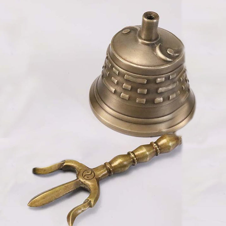 Buddha Stones Ręcznie robione Tybetańskie Medytacje Dzwonek Wadżra Dorje Tykwa Yin Yang Miedź Oświecenie Dekoracja