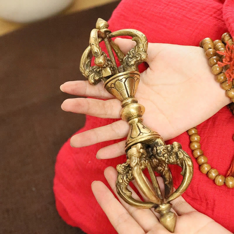 Buddha Stones Ręcznie Nepalskie Wadżra Dorje Duchowa Moc Miedź Metal Dekoracja Domu