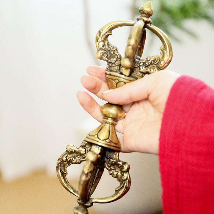 Buddha Stones Ręcznie Nepalskie Wadżra Dorje Duchowa Moc Miedź Metal Dekoracja Domu