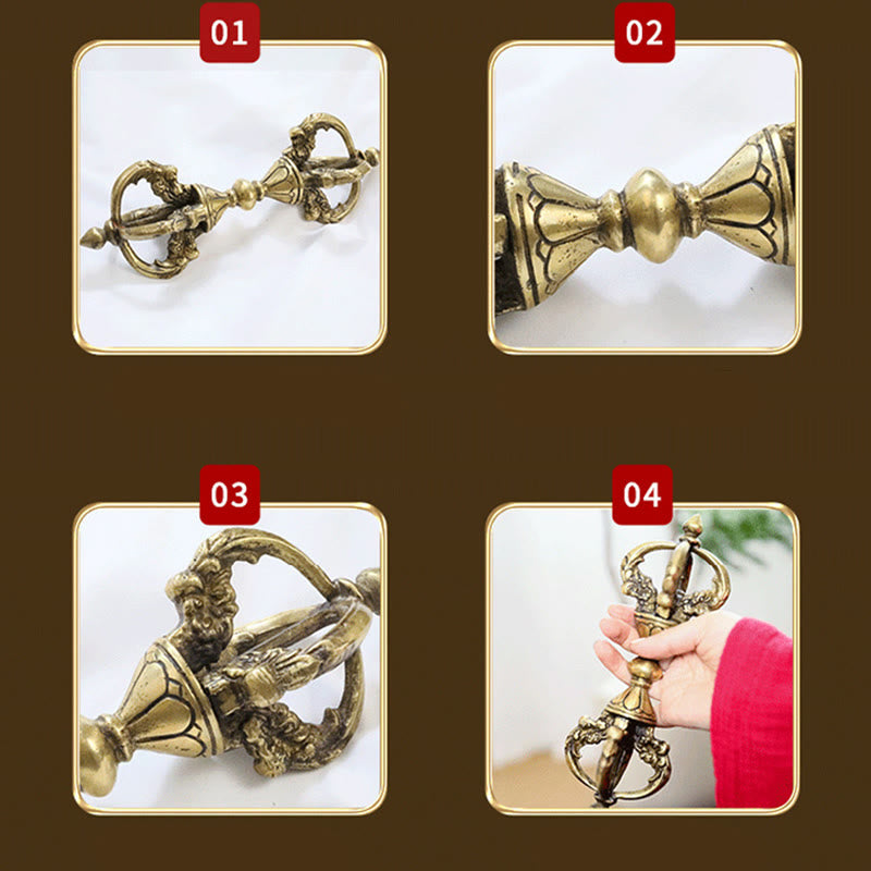 Buddha Stones Ręcznie Nepalskie Wadżra Dorje Duchowa Moc Miedź Metal Dekoracja Domu