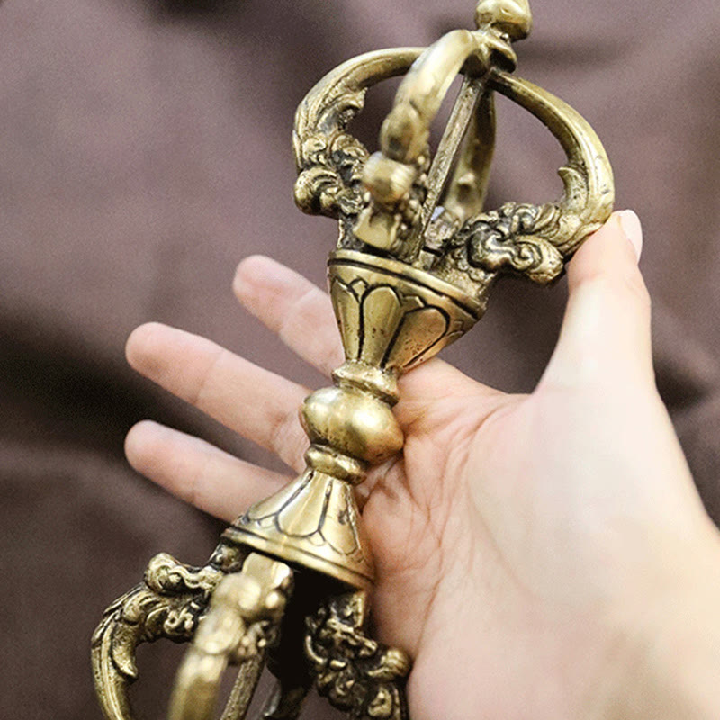 Buddha Stones Ręcznie Nepalskie Wadżra Dorje Duchowa Moc Miedź Metal Dekoracja Domu