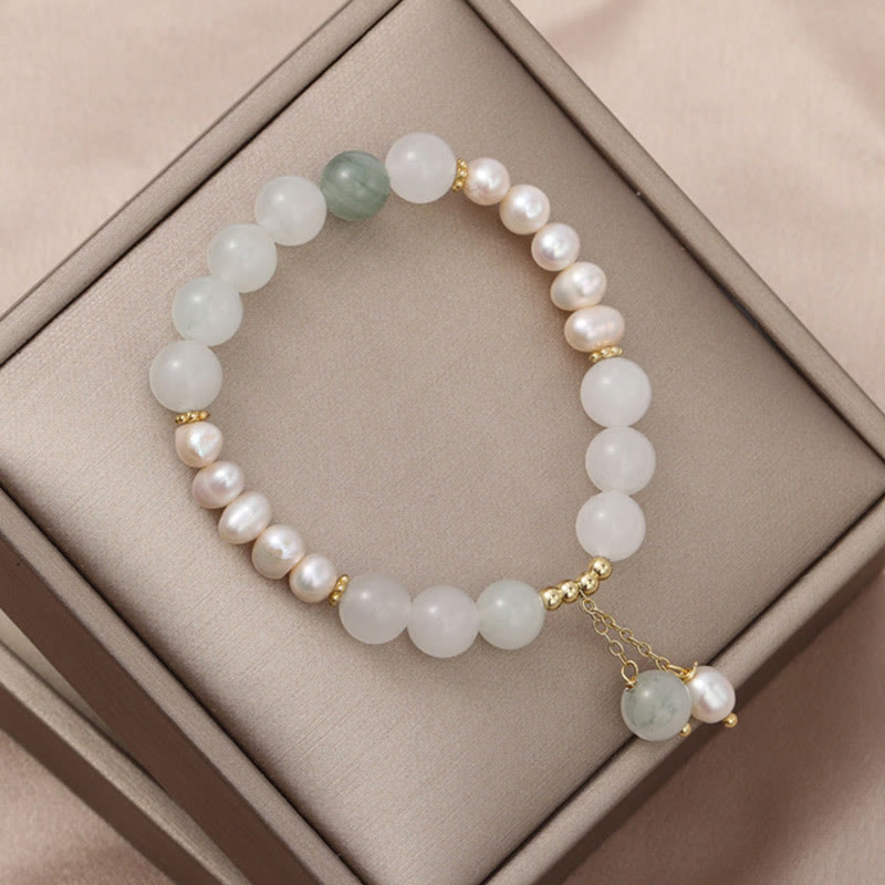 Bransoletka z pereł jadeitowych Tianshan z Buddha Stones i obfitością