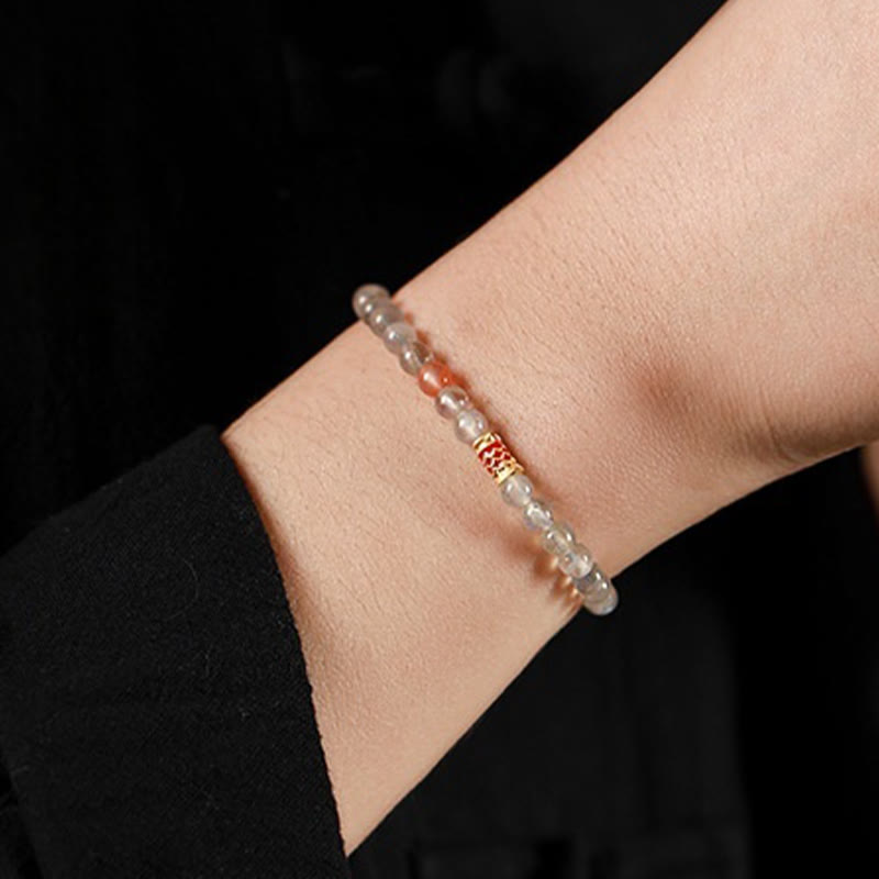 Bransoletka lecznicza z Buddha Stones Ultra-cienki kamień księżycowy Koi Fish