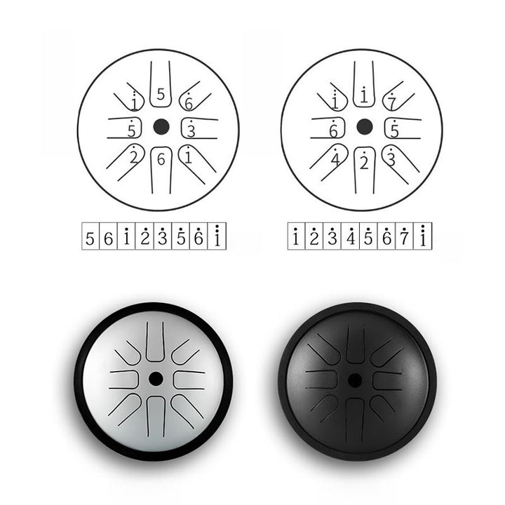 Bęben językowy ze stali Buddha Stones , dźwięk uzdrawiający, joga, medytacja, zestaw perkusyjny, 8 nut, 6-calowy instrument perkusyjny