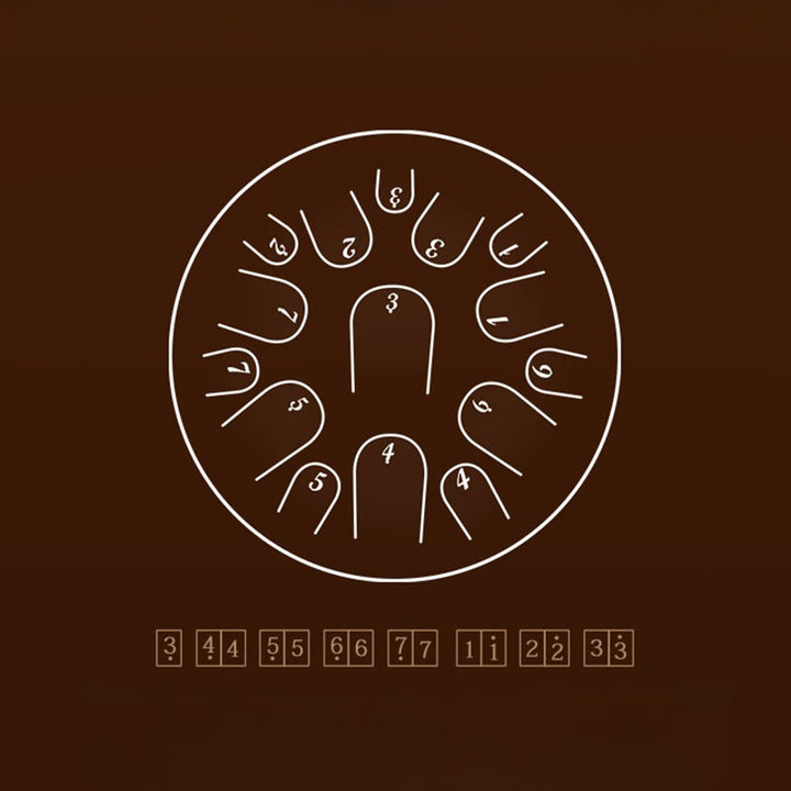 Bęben językowy ze stali Buddha Stones , dźwięk uzdrawiający, medytacja uważności, zestaw perkusyjny, 15 nut, 14-calowy instrument perkusyjny