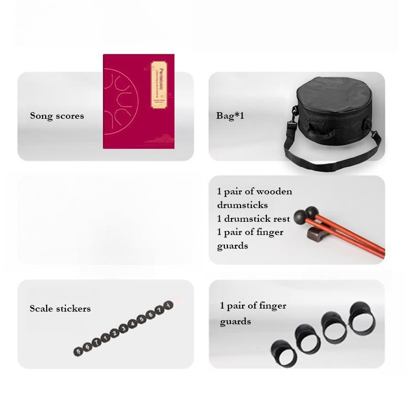 Buddha Stones Steel Tongue Drum Sound Healing Meditation Drum Kit 13 Nut 12-calowy instrument perkusyjny